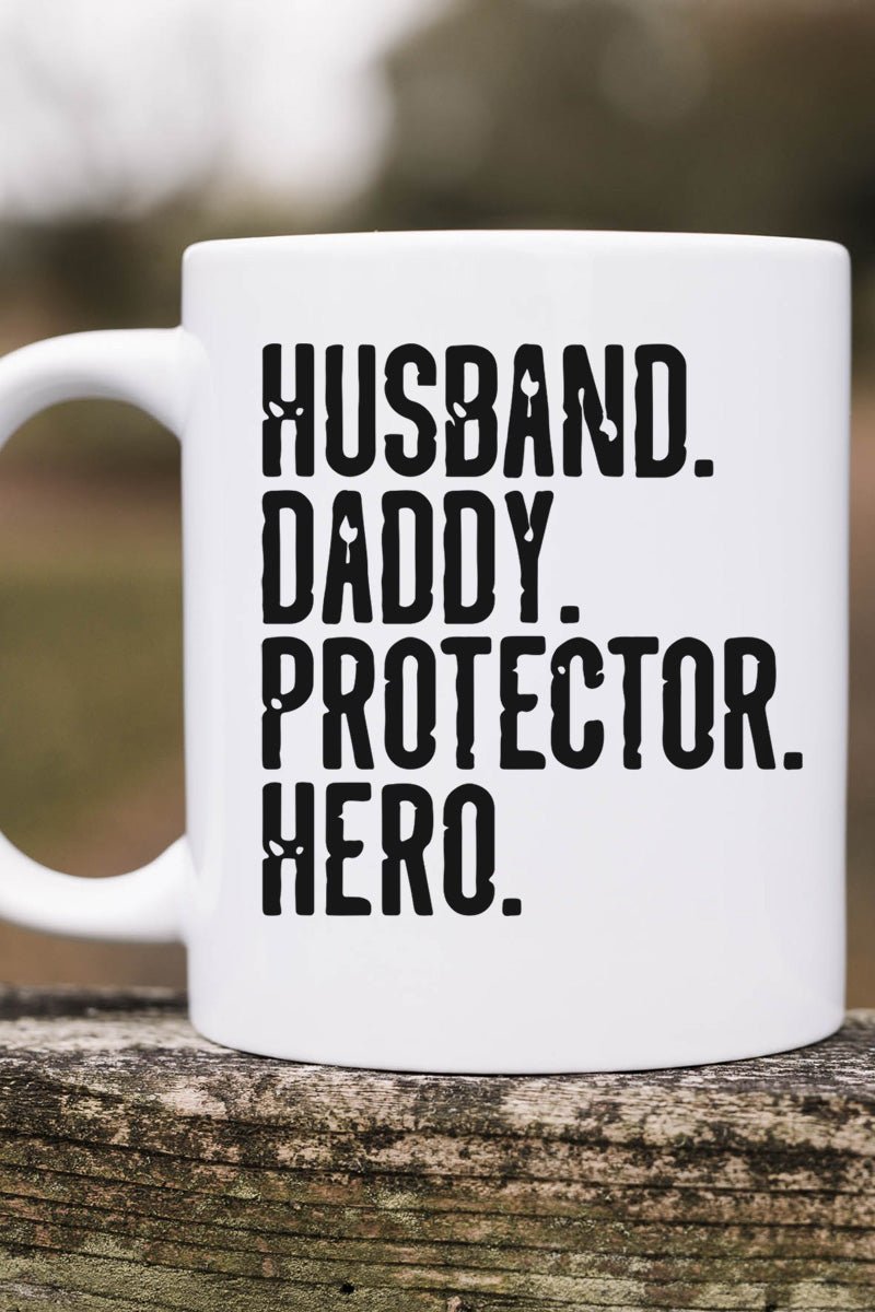 Heroic Daddy Protector Decorative White Ceramic Mug for Beverage Sipping and Gifting