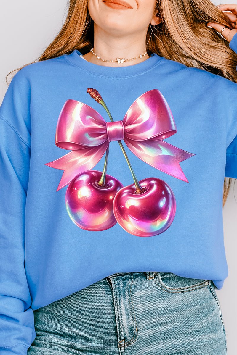 Unisex Holographic Coquette Cherries NuBlend Crew Neck Sweatshirt for All Seasons