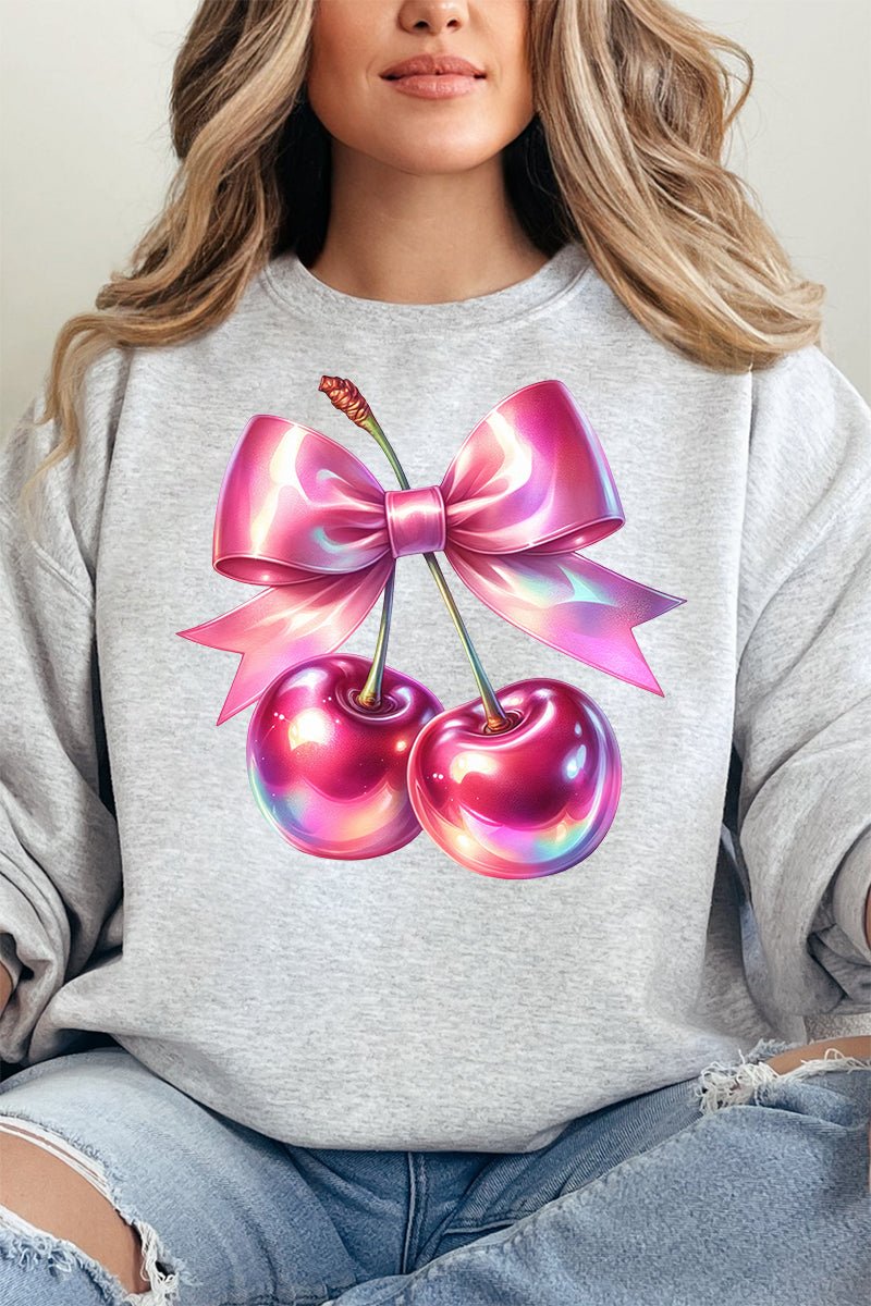 Unisex Holographic Coquette Cherries NuBlend Crew Neck Sweatshirt for All Seasons