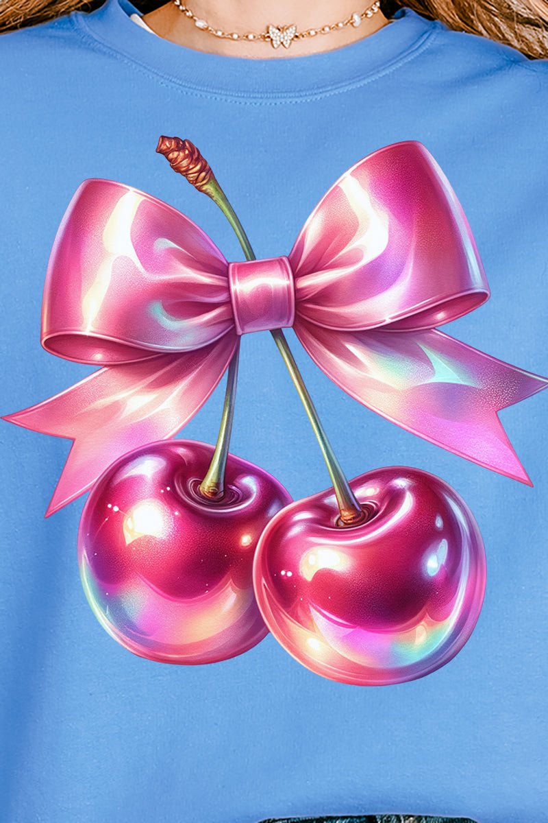 Unisex Holographic Coquette Cherries NuBlend Crew Neck Sweatshirt for All Seasons