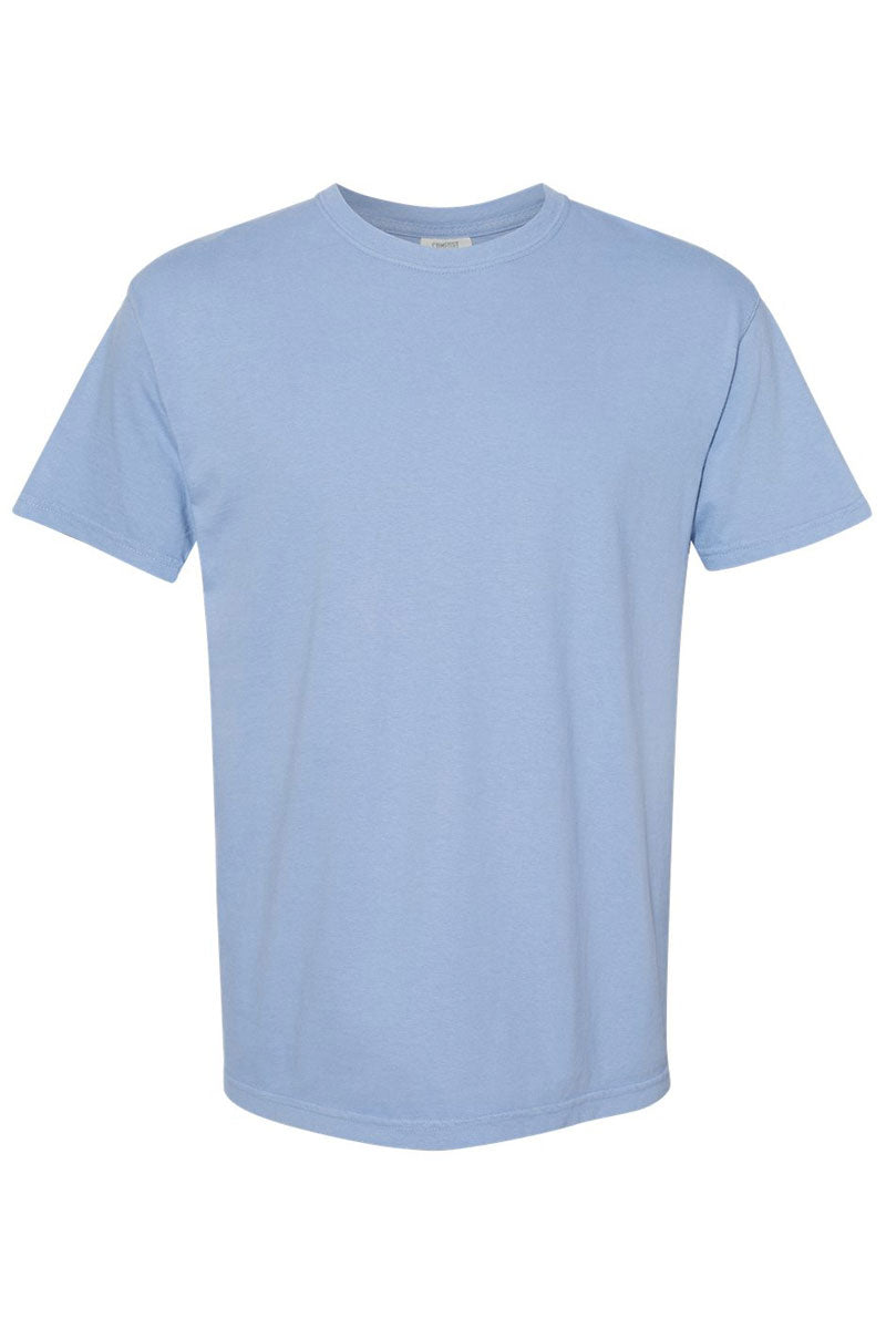 Comfortable Adult Ring-Spun Cotton Tee with Imperial Blue Chinoiserie Bow Design