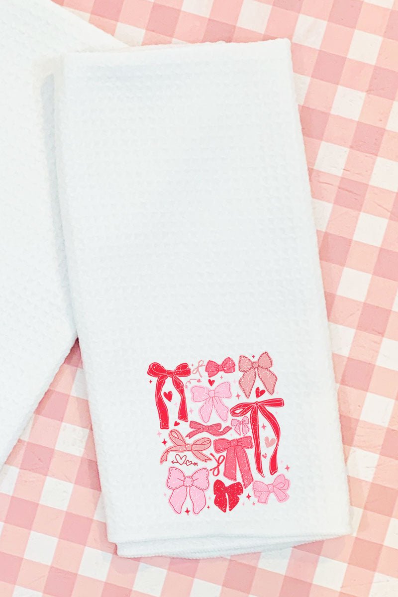 Blissful Bow Design Waffle-style Kitchen and Bathroom Towel