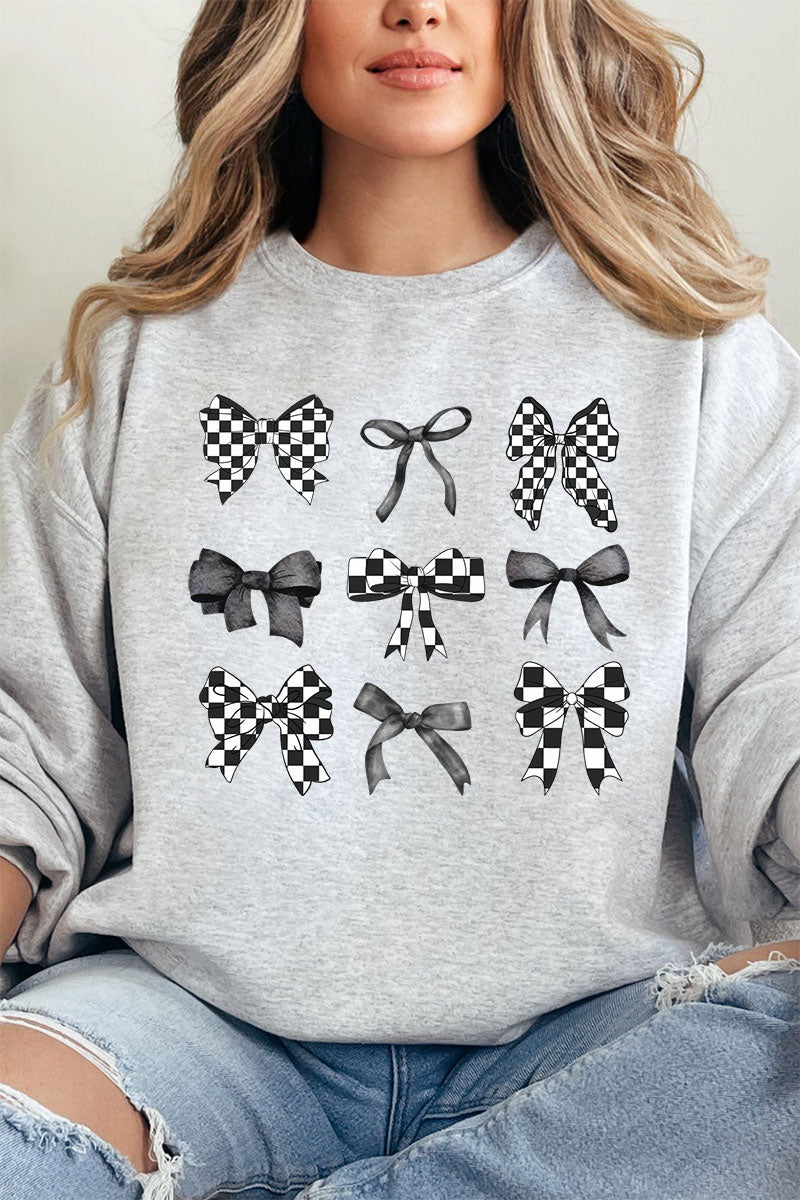 Retro Checkered Coquette Unisex NuBlend Crew Neck Warm Sweatshirt
