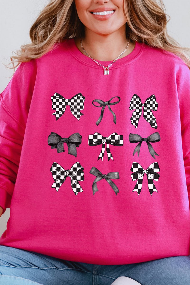Retro Checkered Coquette Unisex NuBlend Crew Neck Warm Sweatshirt