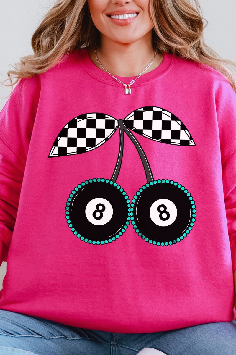 Unisex Checkered Cherries NuBlend Crewneck Sweatshirt for Cozy Wear
