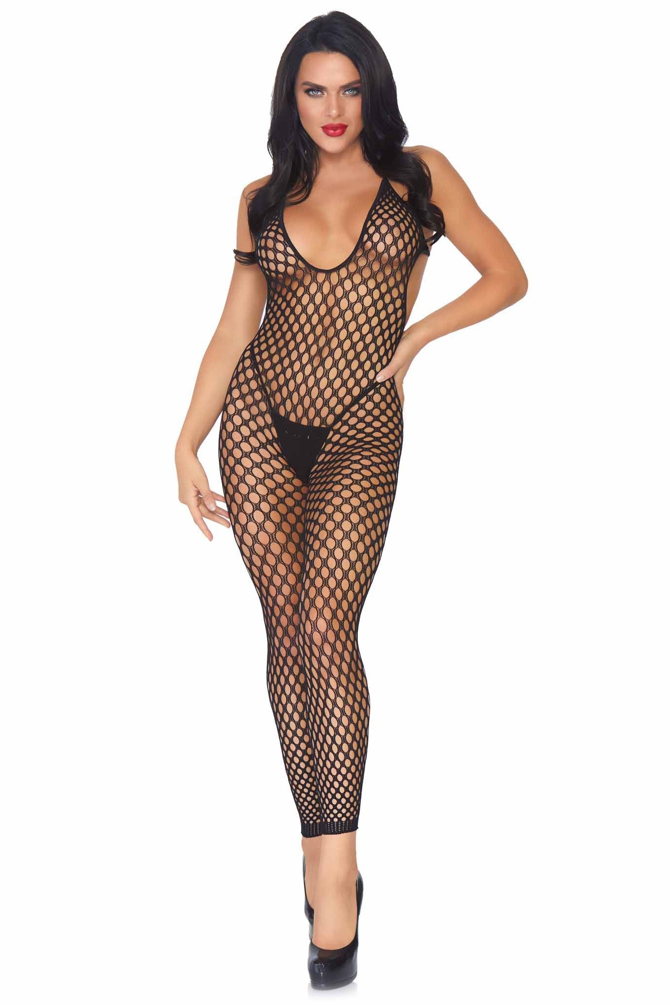 Imported Leg Avenue Seamless Crochet Footless Low Back Bodystockings
