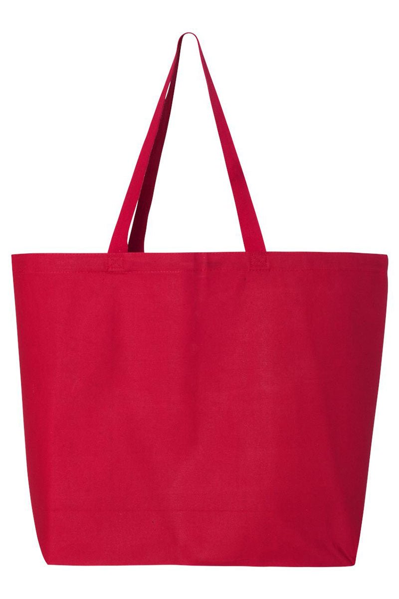 Blue Checkered Bow Design Canvas Extra - Large Jumbo Tote Bag
